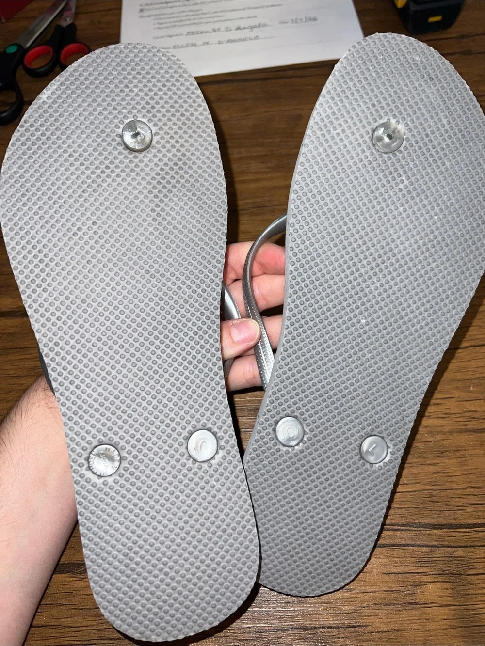 Old Navy Silver Gray Flip Flop Sandals- 10